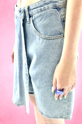 Denim Wrap Skort