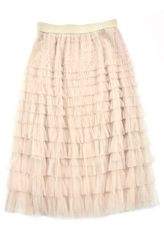 Layered Ruffle Flare long skirt