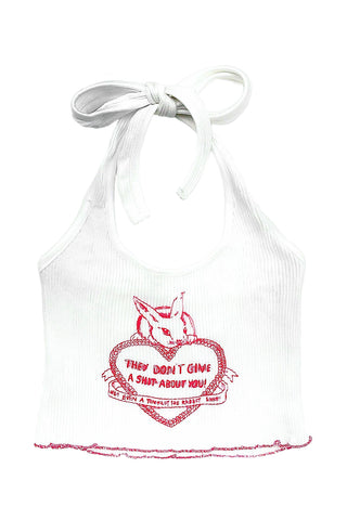 Rabbit Statement Halter Crop Top