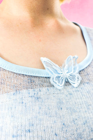 Butterfly sheer crop top