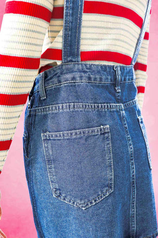 Denim skirt overall