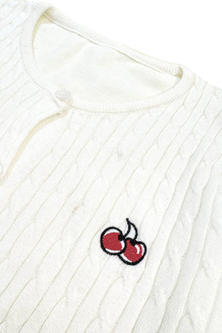 Cherry Cable Knit Cardigan