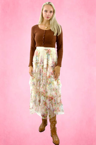 Square Neck Fuzzy Crop Cardigan