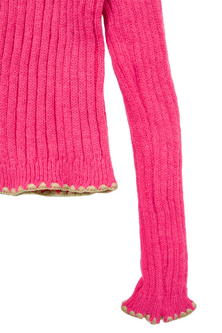 Ribbed Knit Contrast Trim Cardigan