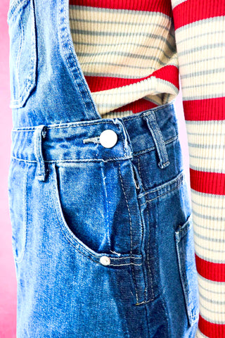 Denim skirt overall