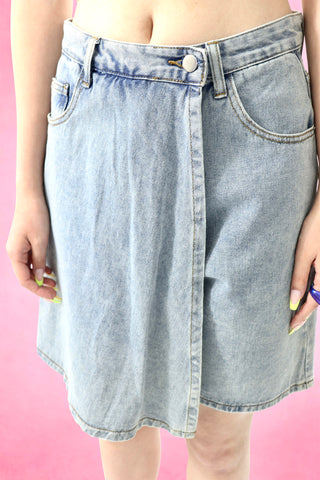 Denim Wrap Skort