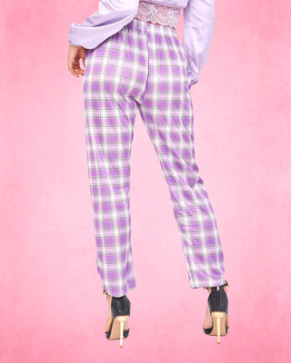 Plaid Check Pattern Pants