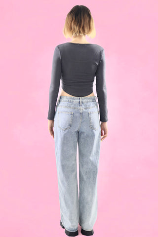Big Ribbon Straight Jeans