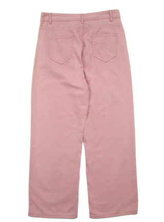 Pink long denim pants