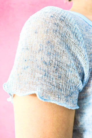 Butterfly sheer crop top