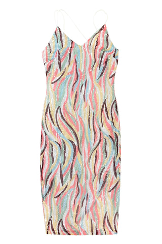Sequin Multicolor Midi Dress