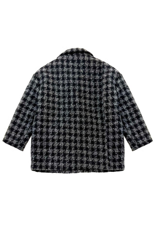 Checkered Double-Breasted Jacket