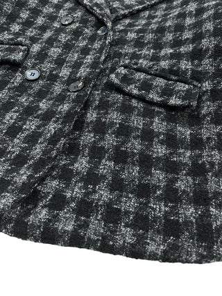 Checkered Double-Breasted Jacket