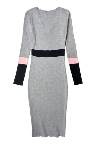 V-Neck Rib Dress