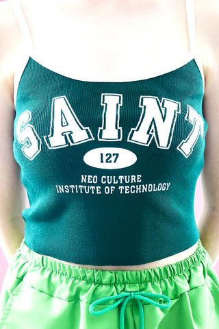 Saint Text Crop Top