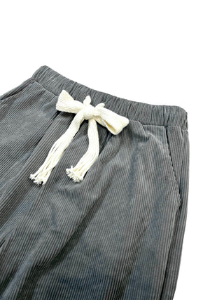 Thick Drawstring Corduroy Pants