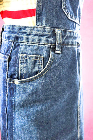 Denim skirt overall