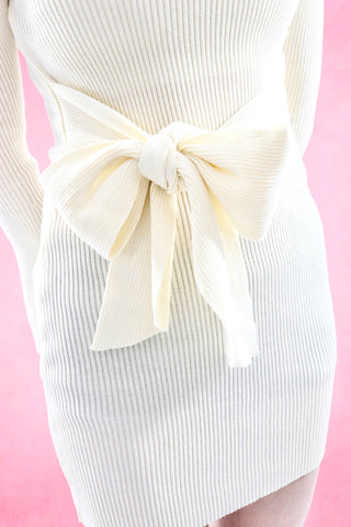 Tie belt mini dress