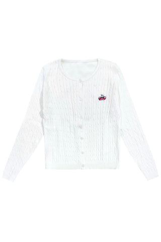 Cherry Cable Knit Cardigan