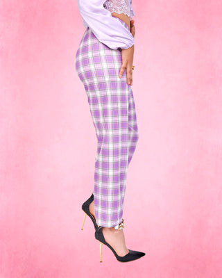 Plaid Check Pattern Pants
