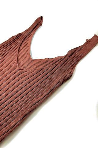 Wide Open Neck Line Knit Dress