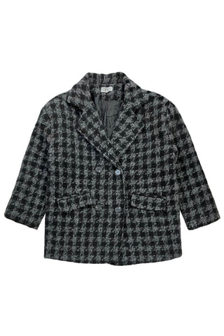 Checkered Double-Breasted Jacket