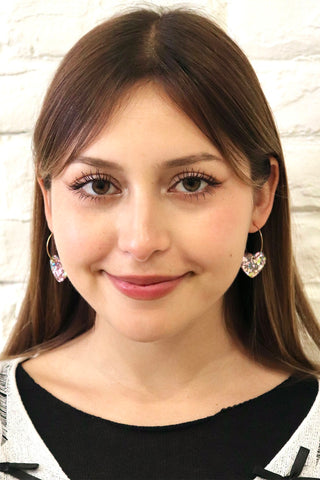 Drop Heart Hoop earrings