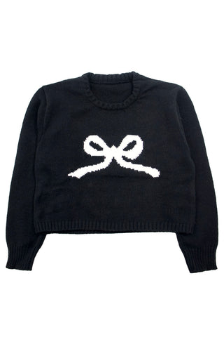 Ribbon knitted Crop Sweater