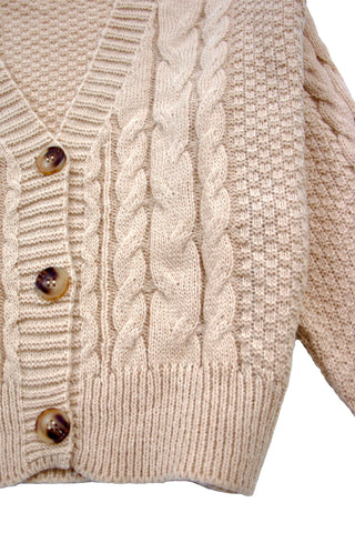 Cable Knit  V-Neck Cropped Cardigan