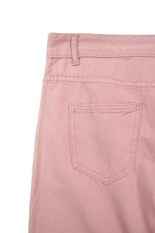 Pink long denim pants