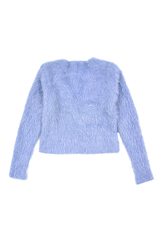 Cropped Fuzzy Knit Cardigan