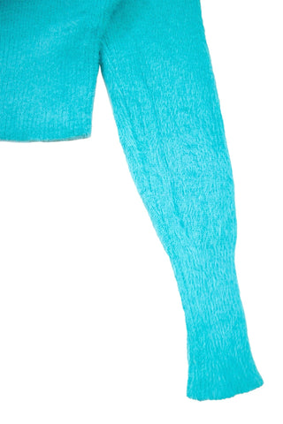 Square Neck Fuzzy Crop Cardigan