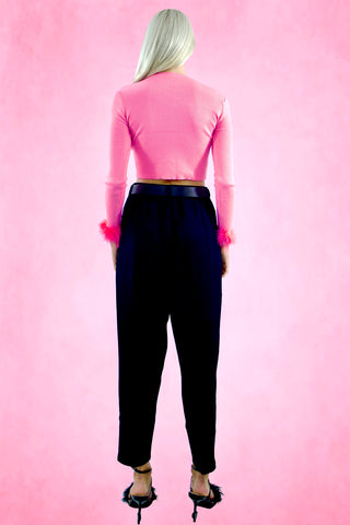 Feather trim Cardigan