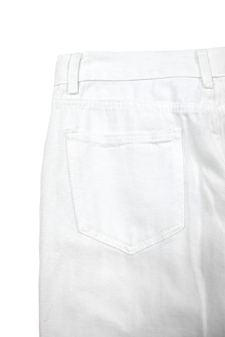 White long denim pants