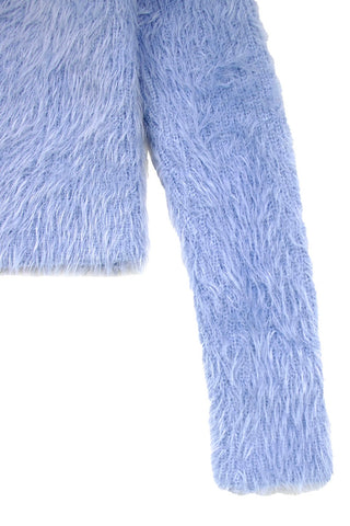 Cropped Fuzzy Knit Cardigan