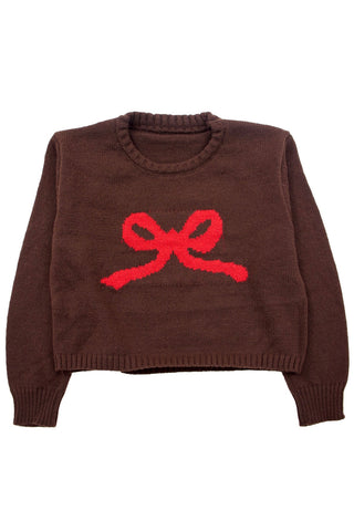 Ribbon knitted Crop Sweater