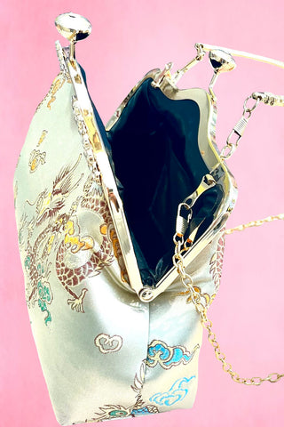 Dragon Embroidered Clutch Bag