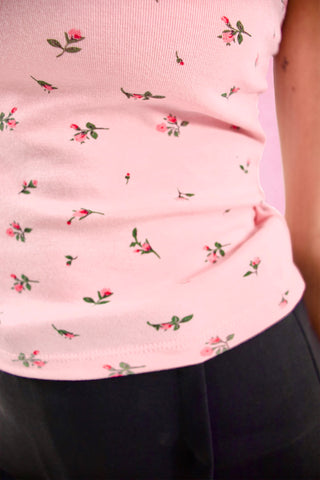 Floral Lace Trim Padded V-Neck Crop Camisole