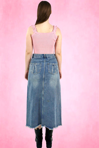 Hearts Embroidery Ribbed Tank Top