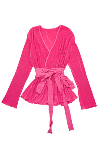 Satin Pleated Cache Coeur Shirt