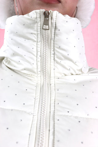 High Neck Rhinestone Puffer Jacket