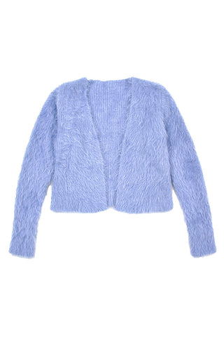 Cropped Fuzzy Knit Cardigan