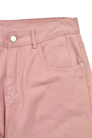 Pink long denim pants