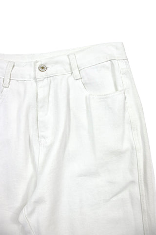 White long denim pants
