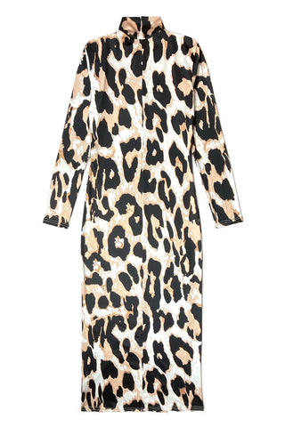 Leopard Deep Slit Dress