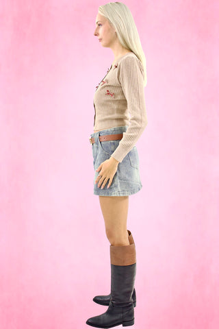 Front pocket Denim Mini Skirt