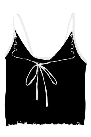 V-Neck Bow Crop Top