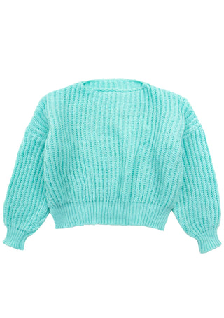 Boat Neck Cropped Pullover Sweater