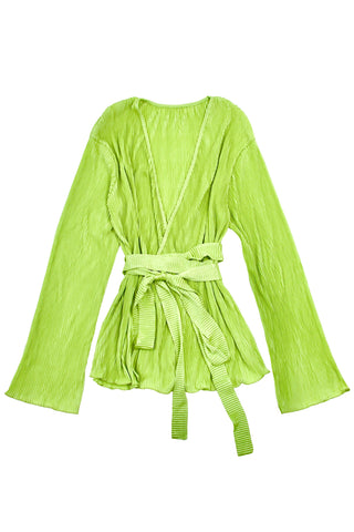 Satin Pleated Cache Coeur Shirt