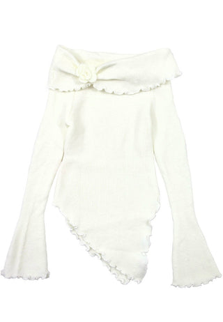 Flower Off Shoulder Sweater